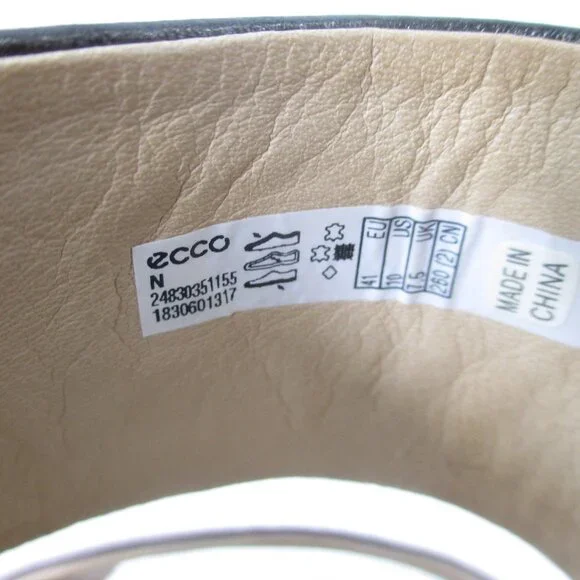 ECCO DAMARA II Slide Leather Flats Sandal Licorice/Deep Taupe 10 US/41 EU - Picture 7 of 9